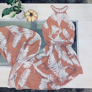 🍒Boutique Style Palm Tree Print Romper Dress!